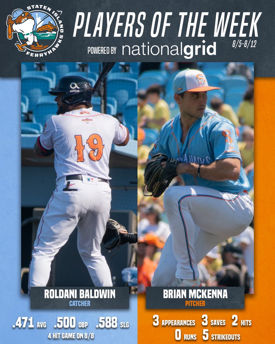 SI FerryHawks (@ferryhawks) on Twitter photo Roldani Baldwin and Brian McKenna are your <a href="/nationalgridNY/">National Grid NY</a> power player and pitcher of the week ⚡️ Roldani Baldwin and Brian McKenna are your <a href="/nationalgridNY/">National Grid NY</a> power player and pitcher of the week ⚡️