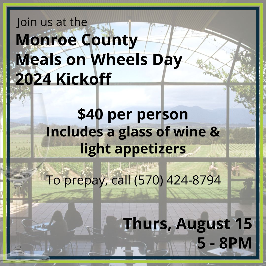 MCMealsonWheels's tweet image. THIS WEEK: Join us for our annual #mcmow day Kickoff at Eagles Rest Cellars! 🎉 For just $40, enjoy light appetizers, a glass of wine, and live musical performances under the stars. Purchase your tickets here: tinyurl.com/mcmowkickoffti…💚 #SupportMOW #EventForACause