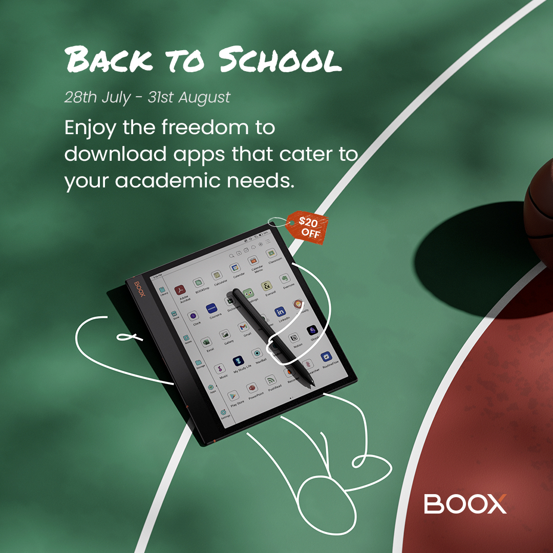 OnyxBoox's tweet photo. Our #BackToSchool deal continues! Save $20 on #NoteAir3C at https://t.co/NVTiJBeQov. Save your eyes and save your new school year!
Limited time offer! Shop now! https://t.co/u6BLg6skQh