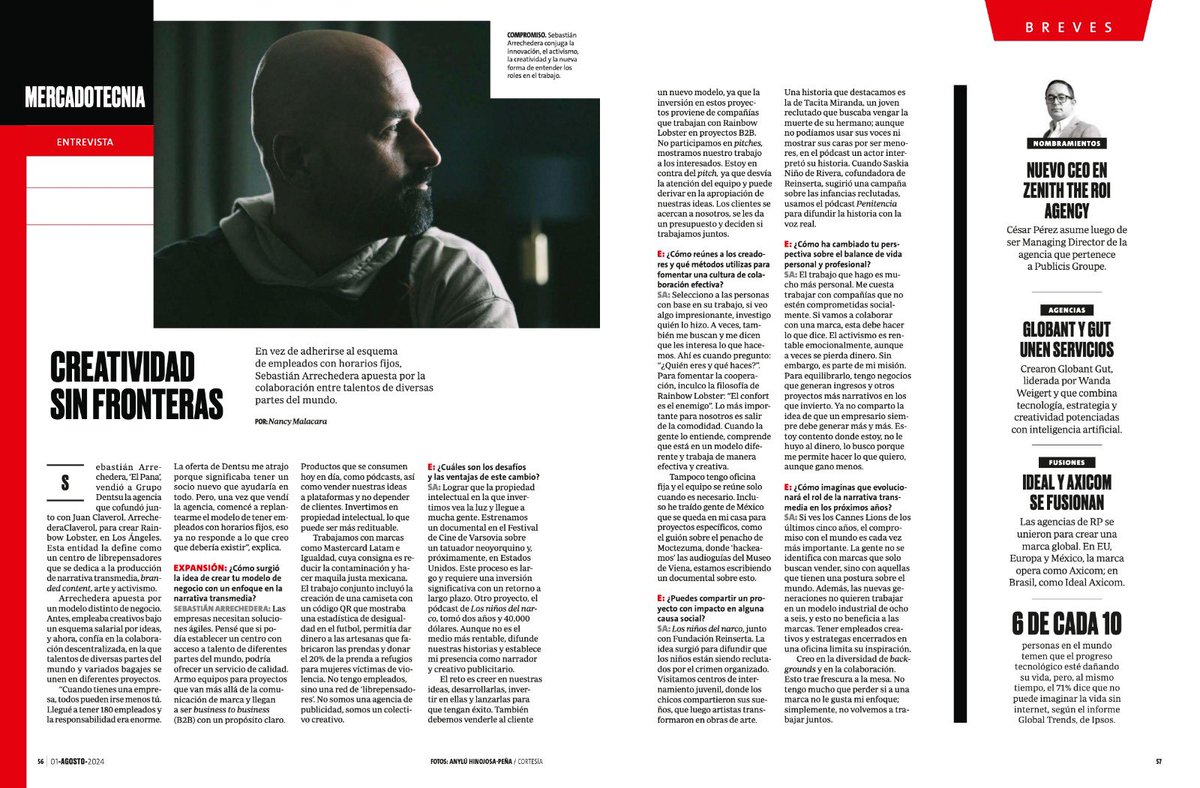 Este mes de agosto, un must comprar la revista de <a href="/ExpansionMx/">Expansión</a> para leer la entrevista completa que <a href="/NancyRosally/">Nancy Rosally</a> le realizó al @sarrechedera de <a href="/rainbow_lobster/">Rainbow Lobster</a> 🌈🦞 gran historia sobre el colectivo de libres pensadores descentralizado 🚀