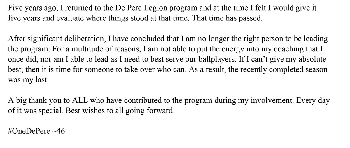 De Pere Legion Baseball tweet media