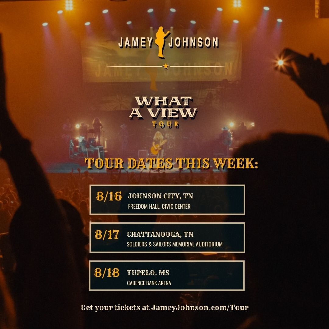 Jamey Johnson (@jamey_johnson) on Twitter photo The What A View tour is coming to Johnson City TN, Chattanooga, TN and Tupelo, MS this week.
with <a href="/BenHaggardMusic/">Ben Haggard</a> & <a href="/emilyann_music/">Emily Ann Roberts</a> on 8/16 & 8/17
with <a href="/CharlesWesleyG/">Charles Wesley Godwin</a> & Emily Ann Roberts on 8/18
JameyJohnson.com/Tour for ticket links The What A View tour is coming to Johnson City TN, Chattanooga, TN and Tupelo, MS this week.
with <a href="/BenHaggardMusic/">Ben Haggard</a> & <a href="/emilyann_music/">Emily Ann Roberts</a> on 8/16 & 8/17
with <a href="/CharlesWesleyG/">Charles Wesley Godwin</a> & Emily Ann Roberts on 8/18
JameyJohnson.com/Tour for ticket links