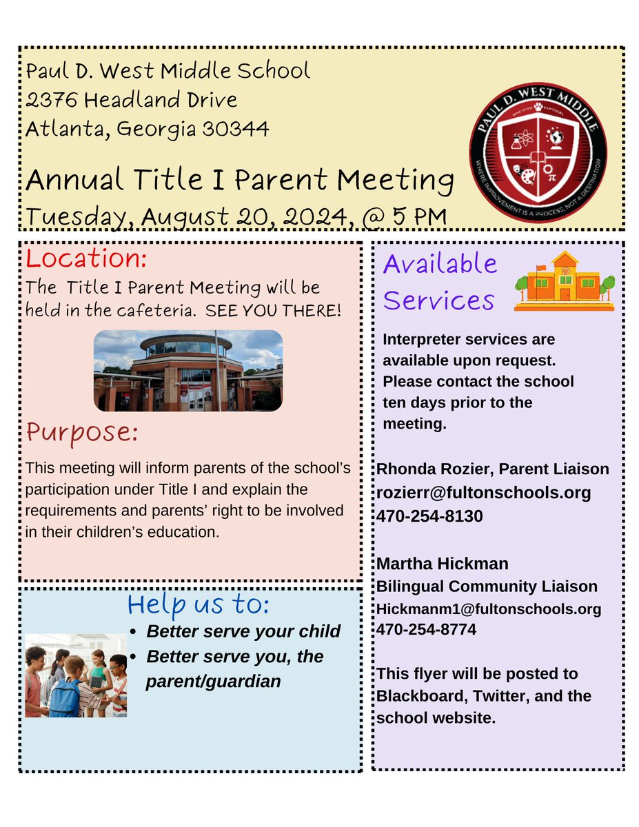 Title 1 Meetings for PDWMS (@title1pdwms) on Twitter photo 