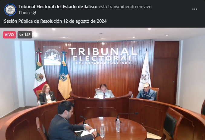 ⭕️Inicia la sesión pública en el Tribunal Electoral de Jalisco

🗳️ Ha comenzado la sesión pública del Tribunal Electoral de Jalisco, donde se debatirán y decidirán los resultados de las recientes elecciones para la gubernatura y las alcaldías de Guadalajara y Tlaquepaque.

👀