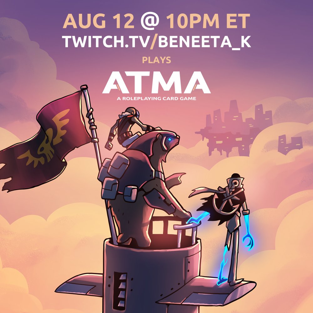Excited to play ATMA: Season III tonight with <a href="/Panda8ngel/">Amanda Panda 🐼 😴</a> and <a href="/GameEnthus/">GameEnthus 🎲🎮 pronounced Game-enˈTHo͞ozē</a>! As a cultural consultant on this project, it's amazing to see how <a href="/MeromorphGames/">Meromorph Games</a> brought these characters to life. #TTRPGs #ttrpgcommunity 

See ya tonight at 10pm ET: twitch.tv/beneeta_k