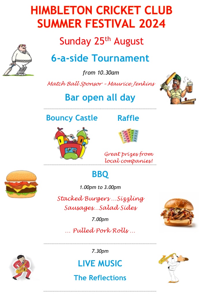 The Summer Festival is nearly here! Come down on Sunday 25th August and enjoy the cricket, beer and food on offer ☀️🏏🍻🍔