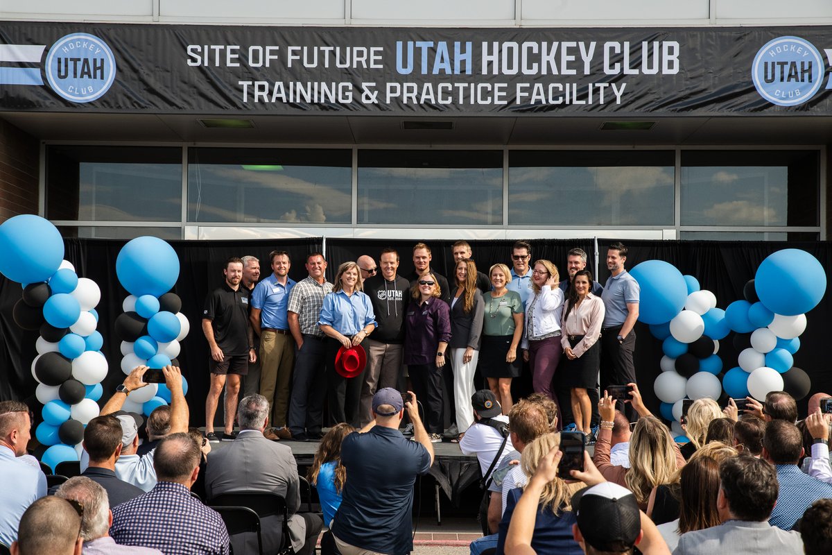 sandycityutah's tweet photo. This morning we proudly welcomed Smith Entertainment Group and @utahhockeyclub to Sandy City for the groundbreaking ceremony of the team's new practice and training facility, which will be located at The Shops at South Town. https://t.co/bMRND6ePxY