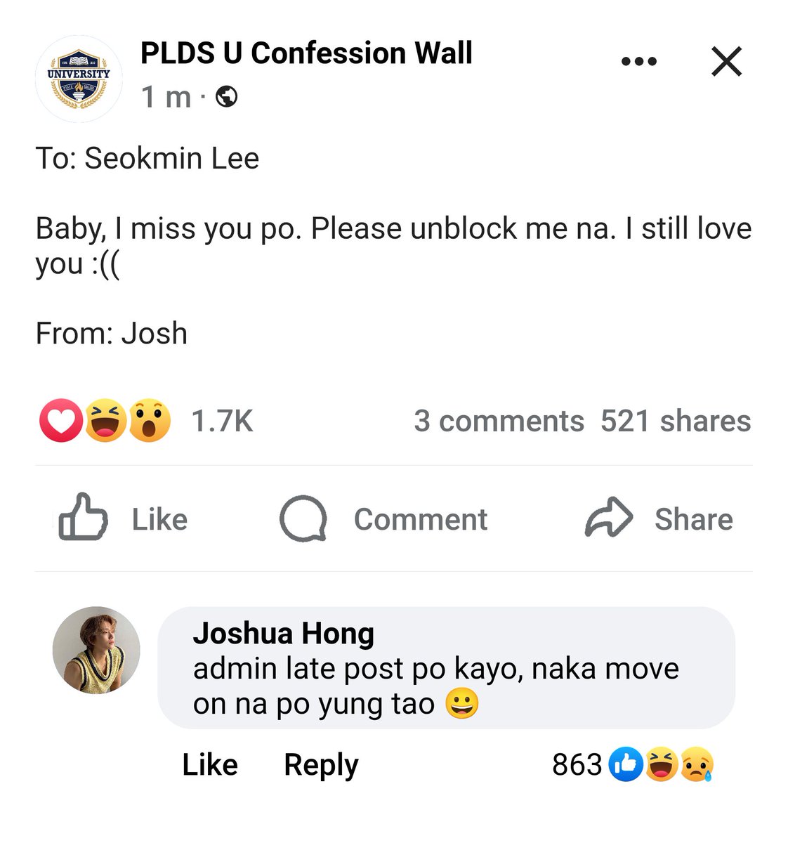 Myhome_17_'s tweet photo. #Kyeomshu/Seoksoo few tweets au 

Wherein late na approve ang post ni ShuA para sa ex boyfriend (?) niyang si Se0kmin. https://t.co/X52bm9jsmd
