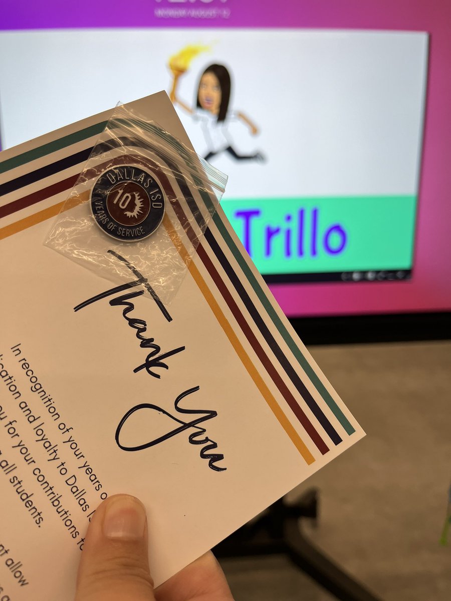 TrilloMayra's tweet photo. It’s official! 10 year service pin!  Grateful to serve my community of @dallasschools. https://t.co/o10QkPNDaf