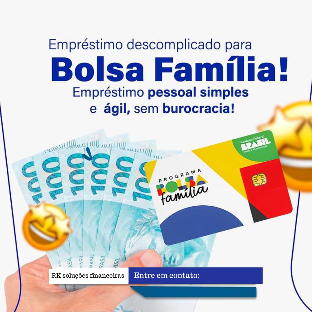 Para beneficiários do bolsa família temos  a solução de dinheiro rápido e fácil, faça uma simulação sem compromisso! 💸😃