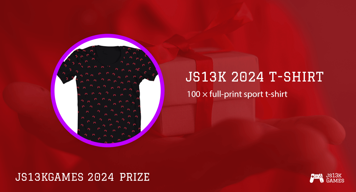 js13kGames's tweet photo. The usual t-shirts we give away to top100 entries got upgraded this year: win one of the 100 full-print sport t-shirts in #js13k 2024!
https://t.co/Cypjw2gYwa
#gamedev #gamedevjs #gamejam #prize #swag #fullprint #sport #tshirt https://t.co/DpBsJQxziB