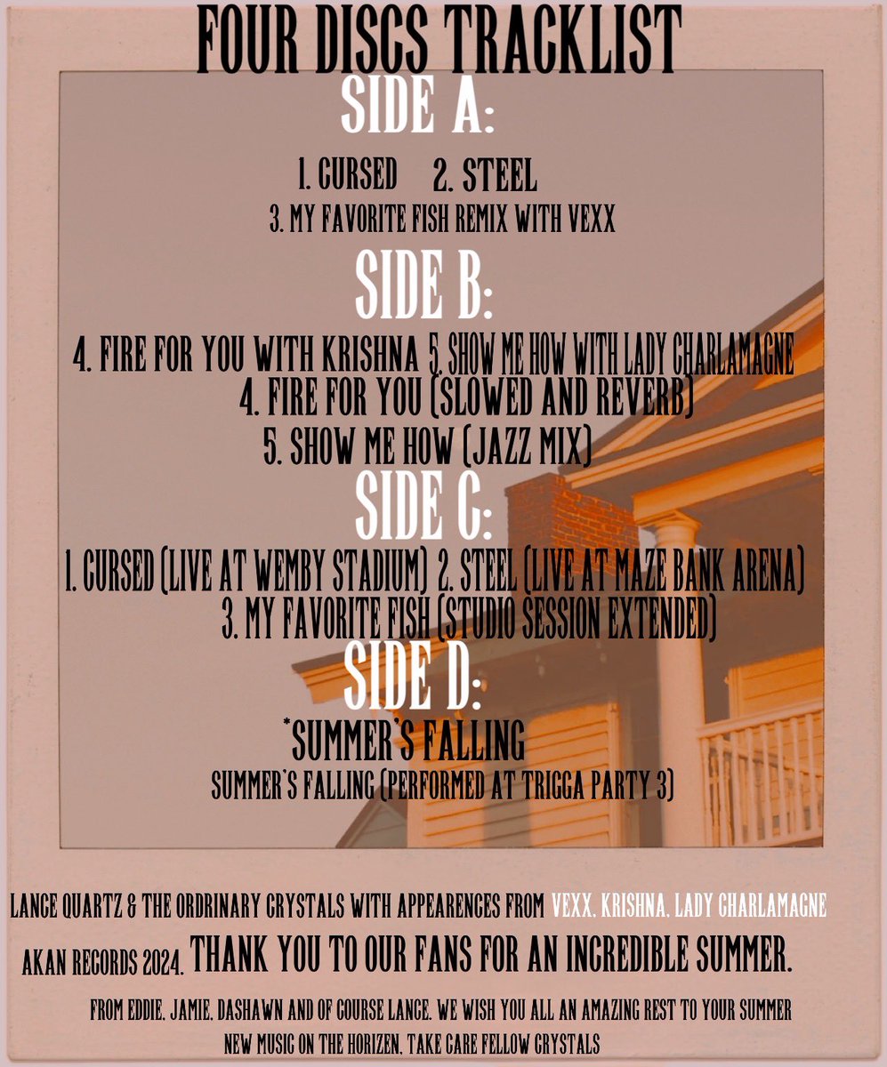 Lance Quartz⚡️ (@lancequartzgta) on Twitter photo Summer Is Ordinary Compilation out now exclusively on vinyl, CD, and free to listen to on the Akan website. Go to your local stores and you’ll find it! Take care mates we’ll be back soon
<a href="/AKANRECORDS/">AKAN RECORDS</a>
<a href="/CrunchGTA/">C R U N C H 🖥️❁</a>
<a href="/SAculturalnews/">Cultural News For San Andreas</a>
<a href="/DotifyStreaming/">Dotify ❁</a>
<a href="/OCrystalsGTA/">The Crystals⚡️🎸</a> Summer Is Ordinary Compilation out now exclusively on vinyl, CD, and free to listen to on the Akan website. Go to your local stores and you’ll find it! Take care mates we’ll be back soon
<a href="/AKANRECORDS/">AKAN RECORDS</a>
<a href="/CrunchGTA/">C R U N C H 🖥️❁</a>
<a href="/SAculturalnews/">Cultural News For San Andreas</a>
<a href="/DotifyStreaming/">Dotify ❁</a>
<a href="/OCrystalsGTA/">The Crystals⚡️🎸</a>