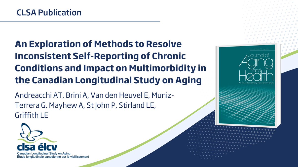 CLSAFindings💡: An Exploration of Methods to Resolve Inconsistent Self-Reporting of Chronic Conditions and Impact on Multimorbidity in the Canadian Longitudinal Study on Aging 

Cc: <a href="/Andreacchi_A/">Alessandra Andreacchi</a>, <a href="/HEI_mcmaster/">HEI</a>, <a href="/UofT_dlsph/">U of T Public Health</a>

🔗: ow.ly/lTGK50SQhO4