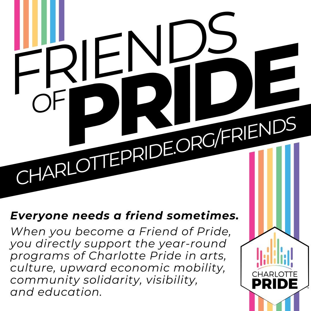 Support #CLTPride and keep the festival free for everyone! 🌈 Donate by Aug 15 for a chance to win 2 VIP tickets! 🎟️ Every bit helps. Let's celebrate together! 🎉 

Give today at buff.ly/3cGuDXm 

#CLTPride #Pride2024 #PrideVIP #HappyPride #DonateNow
