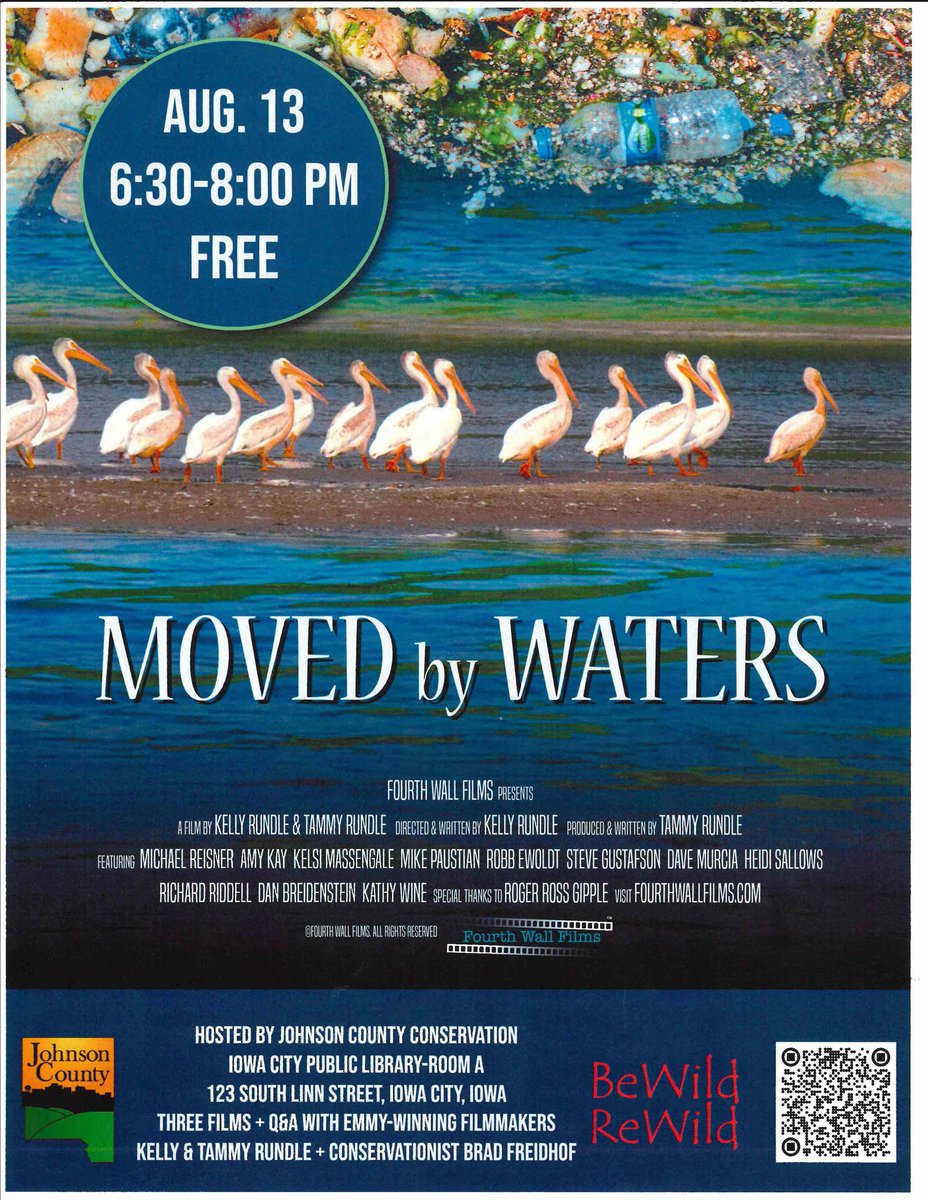 Move by Waters showing at the Iowa City Public Library, Tuesday, August 13 from 6:30-8 p.m. FREE event.  Bring the family.