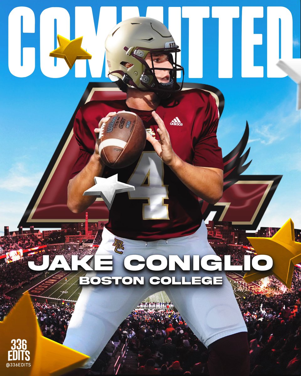 Jake Coniglio (@jakeconiglio_) on Twitter photo I am honored to announce my commitment to Boston College! Thank you to Coach O’Brien, <a href="/Coach_JDiBiaso/">Jonathan DiBiaso</a> and <a href="/CoachWillBC/">Will Lawing</a> for the opportunity!
<a href="/_thebillymiller/">Billy Miller</a> <a href="/QuinnShanbour/">Coach Q</a> <a href="/QBcoach1/">Chip Bennett</a> <a href="/CJBennett_08/">The Stable</a> I am honored to announce my commitment to Boston College! Thank you to Coach O’Brien, <a href="/Coach_JDiBiaso/">Jonathan DiBiaso</a> and <a href="/CoachWillBC/">Will Lawing</a> for the opportunity!
<a href="/_thebillymiller/">Billy Miller</a> <a href="/QuinnShanbour/">Coach Q</a> <a href="/QBcoach1/">Chip Bennett</a> <a href="/CJBennett_08/">The Stable</a>