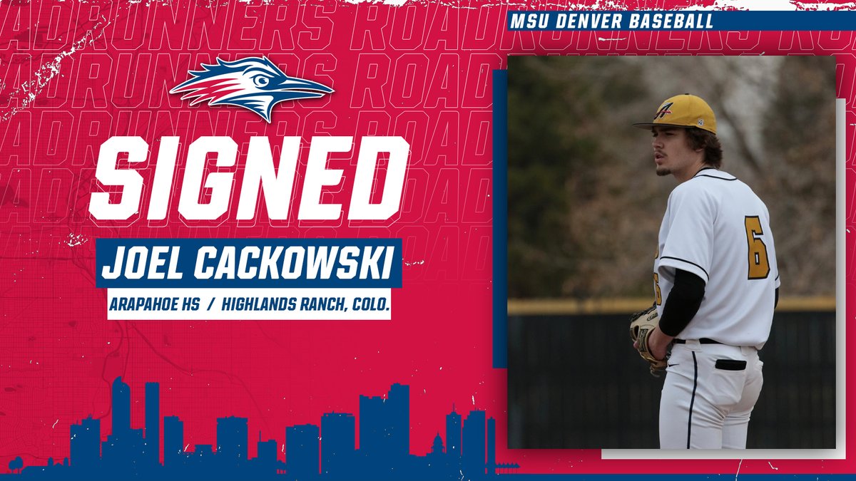 🔴SIGNED🔵

Joel Cackowski is coming to <a href="/msudenver/">MSU Denver</a>! ✍️

⚾️ Position: RHP
⚾️ High School: Arapahoe HS
⚾️ Hometown: Highlands Ranch, Colo.

Welcome to Denver, Joel! 👋

#GetRowdy🔴🔵