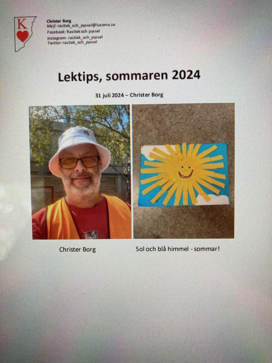 RPyssel's tweet photo. Fortsätter skicka ut denna till intresserade, vill du ha, maila mig. 😁

📬 rastlek_och_pyssel@lusoma.se 

#skoltwitter #rastverksamhet https://t.co/Wmuvngi2Qa