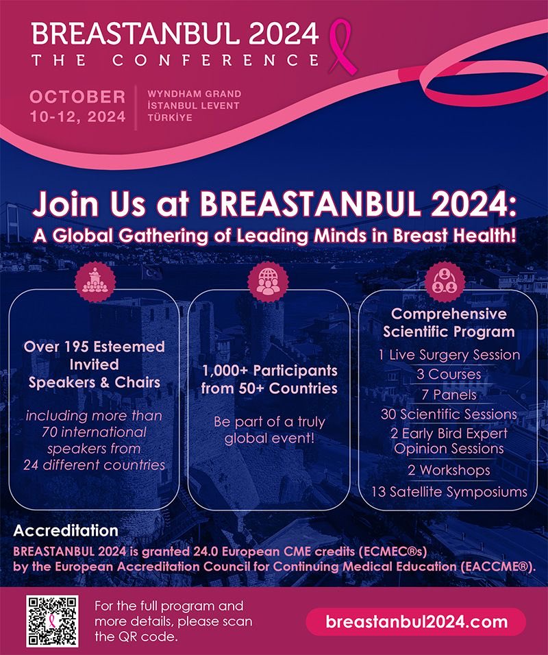 Icro_Meattini's tweet image. Breastambul 2024 - the conference 
See you in the enchanting #Istanbul 
➡️ October 10-12, 2024

#OncoAlert ⁦@OncoAlert⁩ #surgonc #radonc #medonc #breastcancer