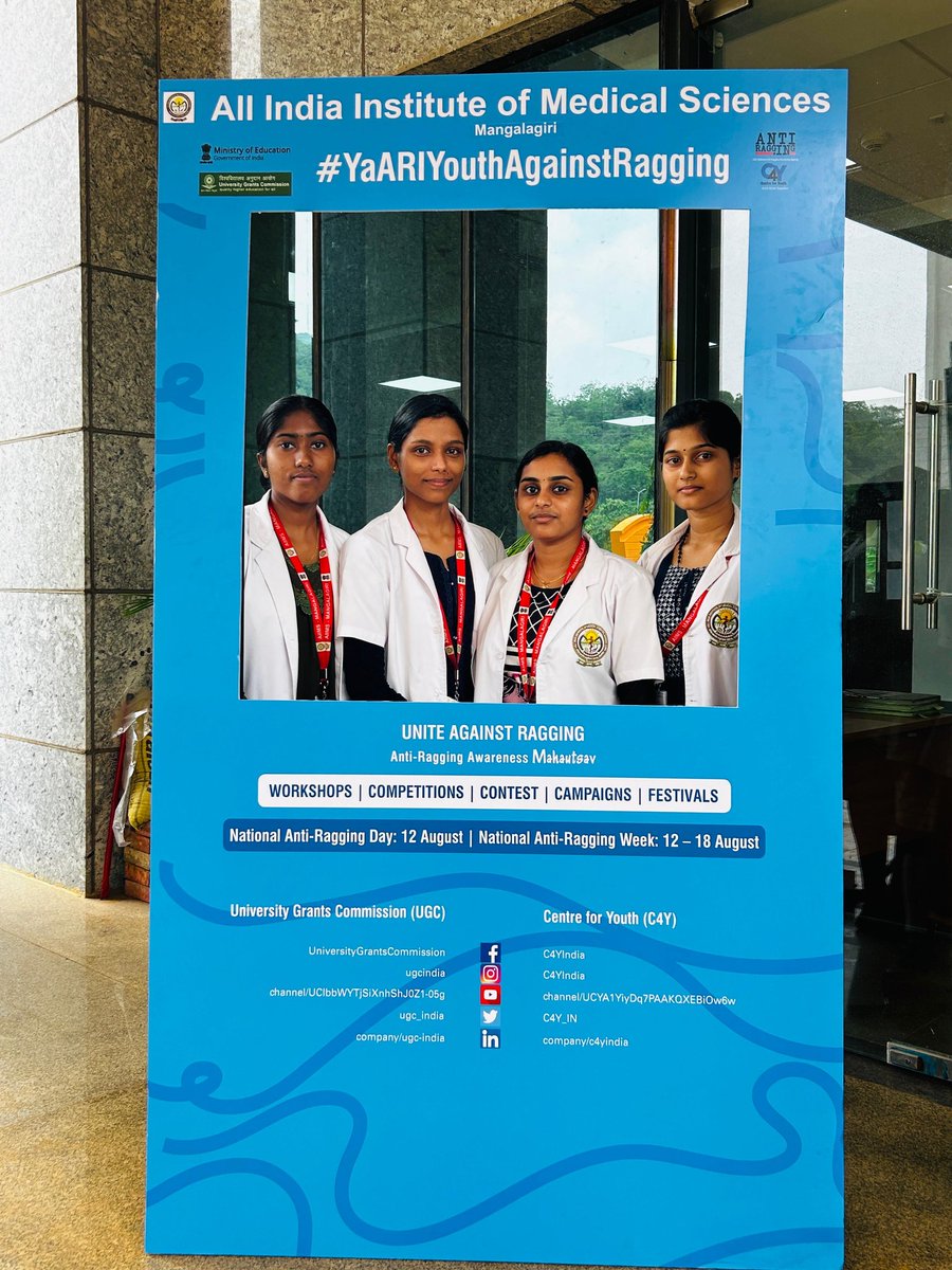 mangalAiimsAP's tweet photo. Observation of Antiragging Day at #AIIMSMangalagiri today. An awareness programme was organized for Medical & Nursing students against ragging.
#zeroToleranceToRagging #YaARIYouthAgainstRagging @mangaIAiimsAP
@PMOIndia
@MoHFW_INDIA
@JPNadda
@mpprataprao
@AnupriyaSPatel https://t.co/MbyGjI9QfN