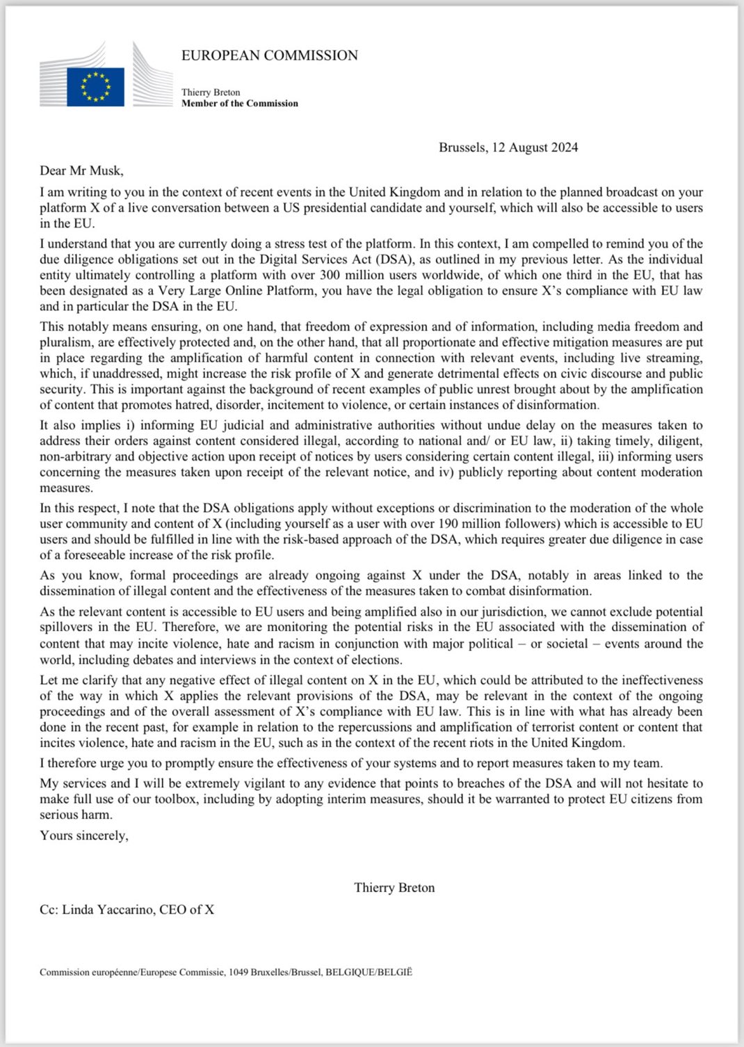 EU Letter