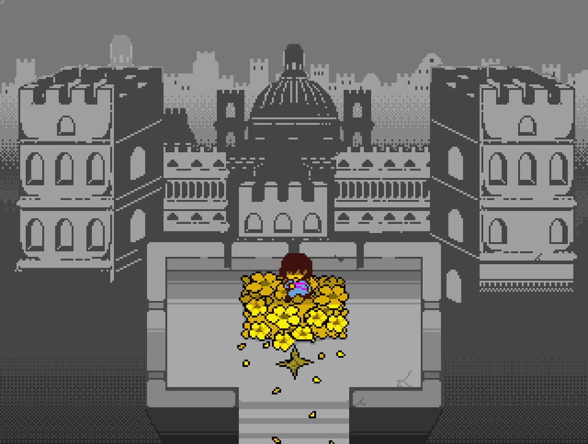 IamDoru1's tweet image. I was playing the True Pacifist route and got this ending, wtf is this

 #undertale #undertaleyellow #Undertale絵描きさんと繋がりたい