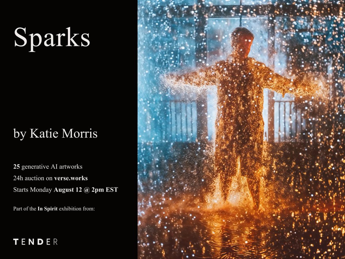 The 24h Auction has just started for Sparks by <a href="/katiemorrisart/">Katie Morris</a> on <a href="/verse_works/">verse</a> 

25 vibrant pieces of elemental energy that portray the intuitive human drive to connect the self with its spirit, and draw from that connection our infinite strength.

Learn more below: