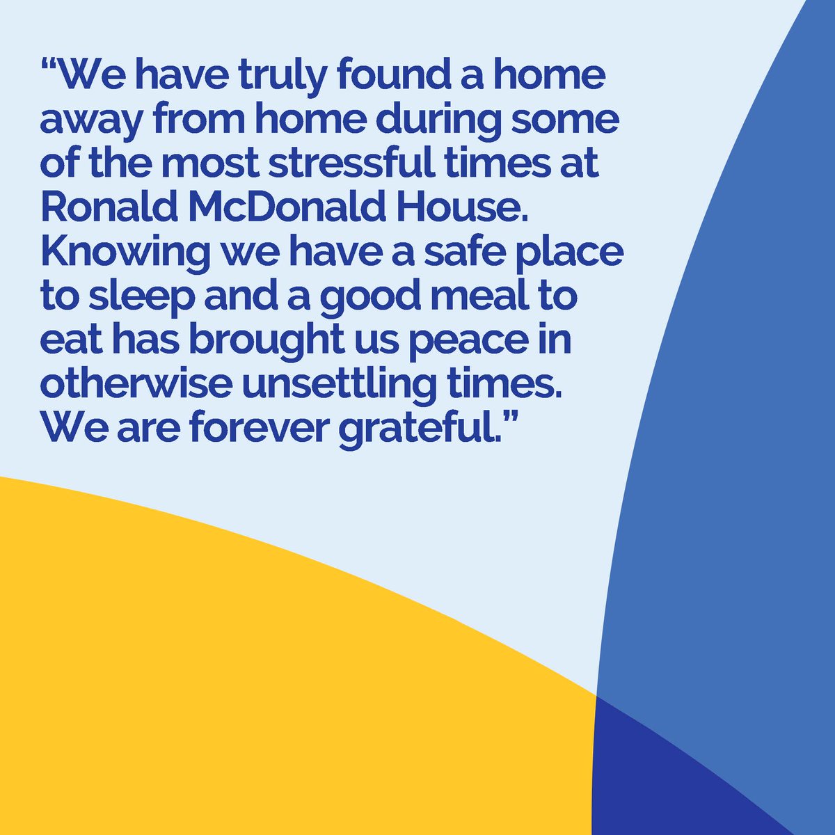 We strive to provide services that strengthen families along their child's healthcare journey – before, during and after care. That's why we have our Ronald McDonald Houses, Family Rooms, and Care Mobile programs – to meet the unique needs of the families we serve. 💙 #RMHC50