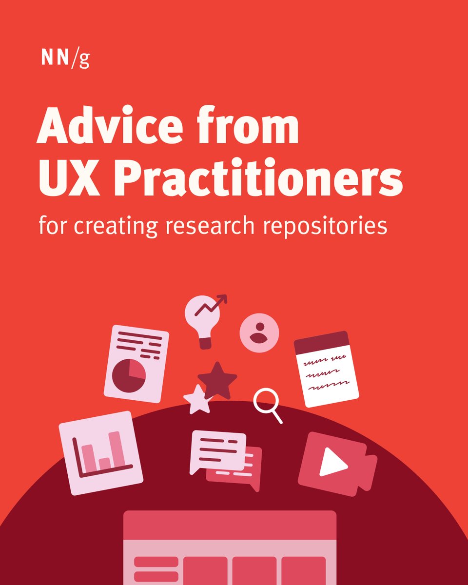 NNgroup's tweet photo. Is your research repository gathering dust? 🕸️ Maria Rosala shares why they fail & how to fix them based on a survey of 400 UX & ReOps professionals. Read more:
https://t.co/osPVYwC0zl #UX #ReOps #UXResearch #ResearchOps https://t.co/daOrLRJklM