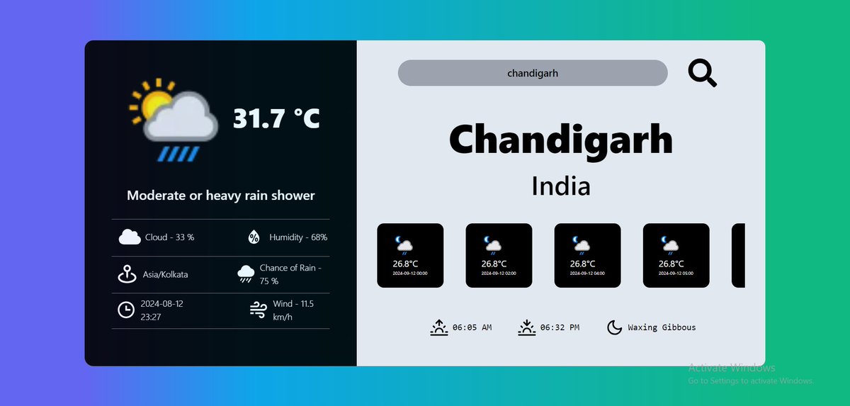X4Git's tweet image. 🌦️ Just built a weather web app using #React, #TailwindCSS and #WeatherAPI! 🚀
It shows real-time weather data and a smooth user experience. I learned a lot about API integration, state management, and making dynamic UI elements.
Check it out! 💻 github.com/A-vee