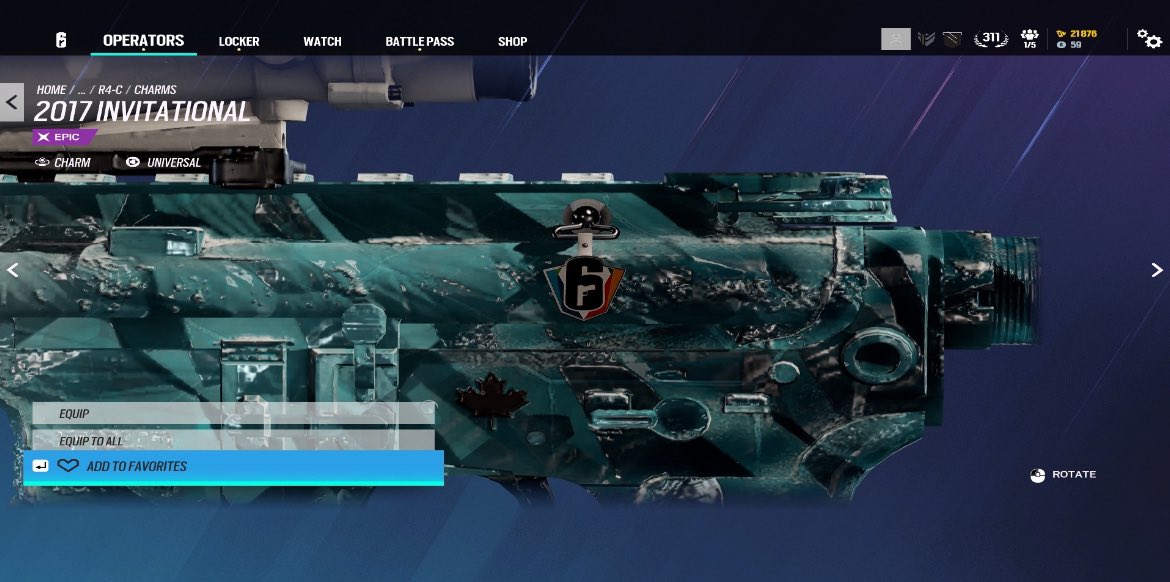 2017 CHARMS ADD ON✅

You’ll receive:

-2017 Invitational Pro Charm✅
-2017 Invitational Attende✅
-Blue Nebula✅
-Beta Skin (Fire Skin)✅

——————————

Requirements

-You must have access of your Xbox or PS account and be able to load up r6

-Can’t be done on dupes

-The account