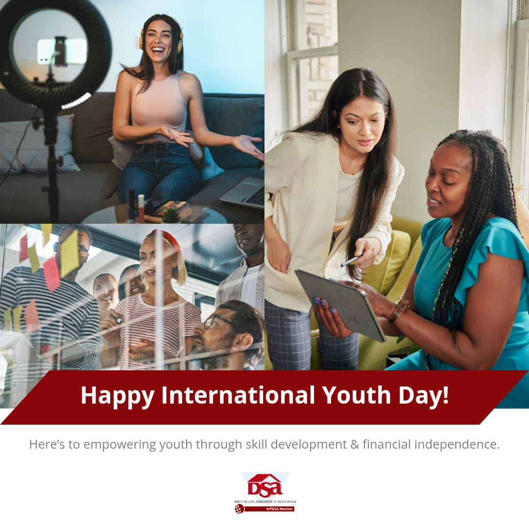 DSASouthAfrica's tweet photo. #YouthDay2024 With at least 33% of Direct Sellers of DSA member companies in SA under age 35, we celebrate empowering the next generation through training &amp; mentoring by the DSA’s member companies who upskill their Direct Sellers to equip them to successfully earn an income. https://t.co/Rb20dU7DYC