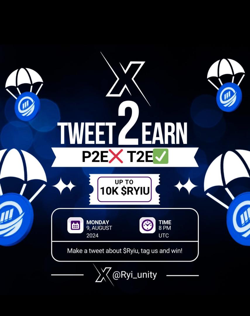 AlexanderT59520's tweet image. Don't miss this guys! 
The tweet2earn campaign is back and better than before 
You snooze,you loose
#Unityonchain
@RYI_Unity