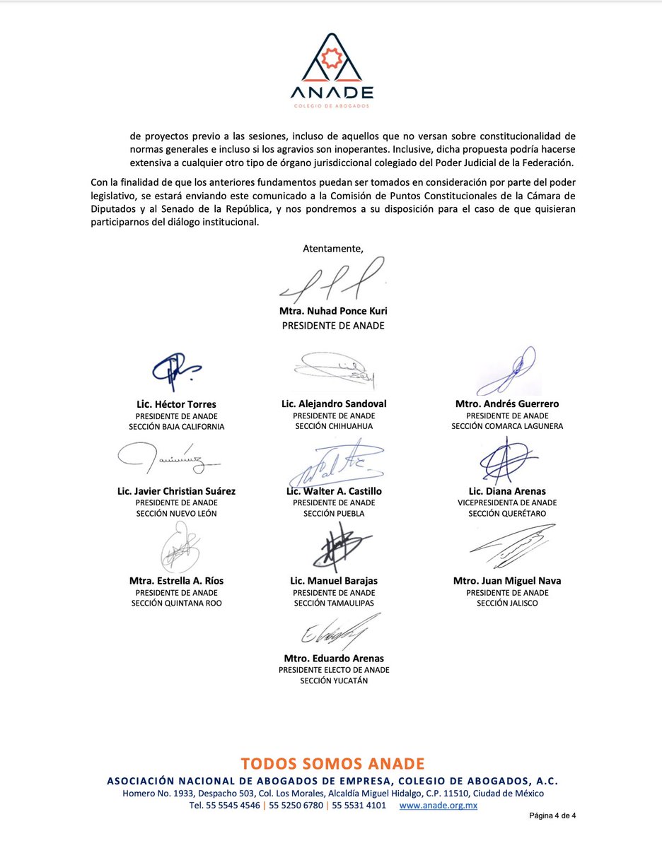 Comunicado de Prensa de ANADE sobre la Reforma Judicial
A continuación, encontrará el posicionamiento de ANADE respecto de la iniciativa de Reforma al Poder Judicial. Sin duda es importante tener un mejor sistema de justicia, pero debe ajustarse la iniciativa para ello.