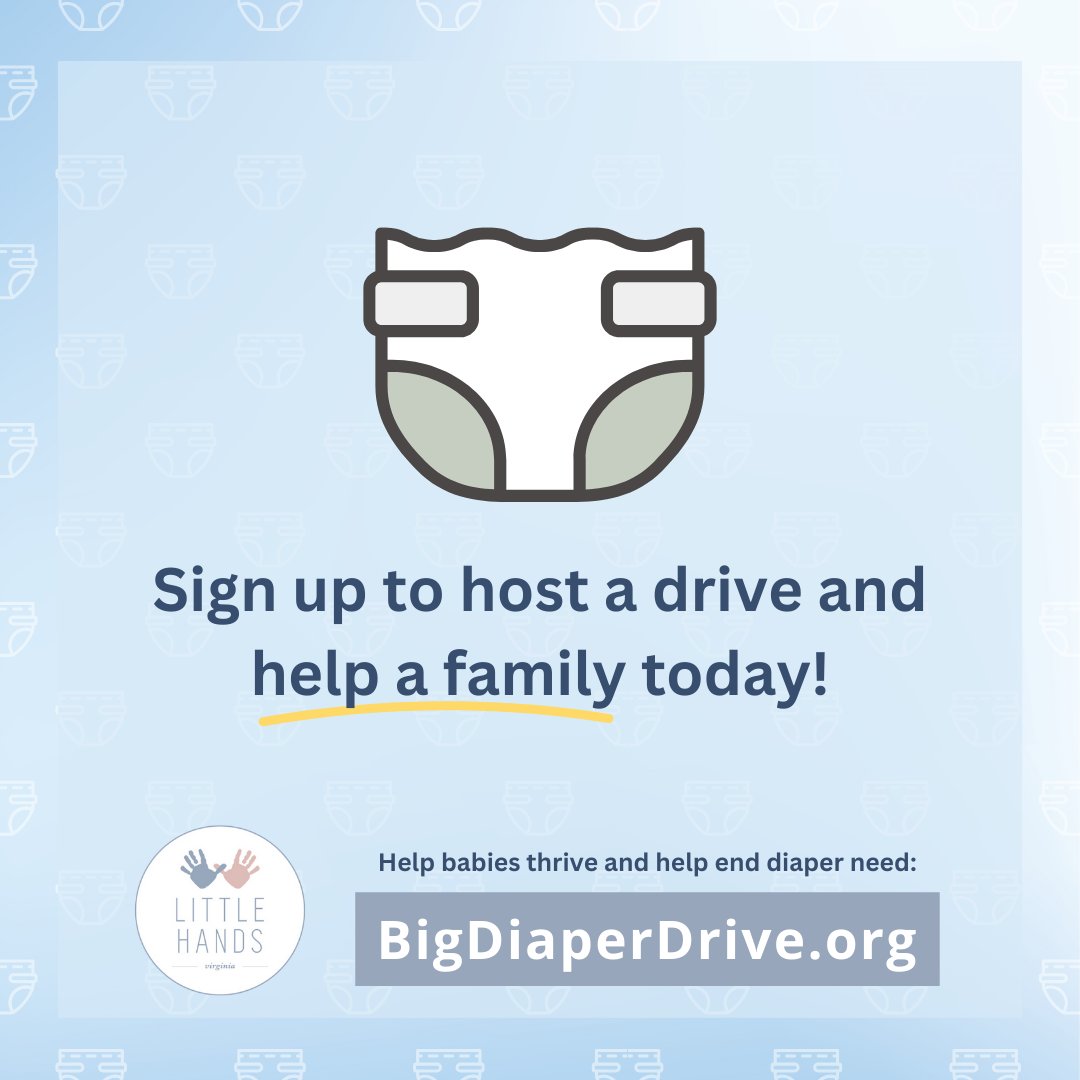 Hey #RVA - Join us in our mission of ending #diaperneed and be a part of something truly impactful by holding a diaper drive during the Big Diaper Drive, kicking off September 23rd. Learn more and sign up at BigDiaperDrive.org.