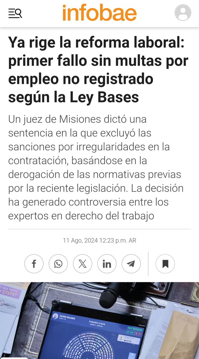 Cuando el Estado abandona y se retira de la vida de los argentinos y argentinas son los derechos los que se pierden. La nueva refoma laboral no sanciona a quienes contratan trabajadores y trabajadoras de manera informal. Nunca en la historia eliminar derechos generó mas empleo.