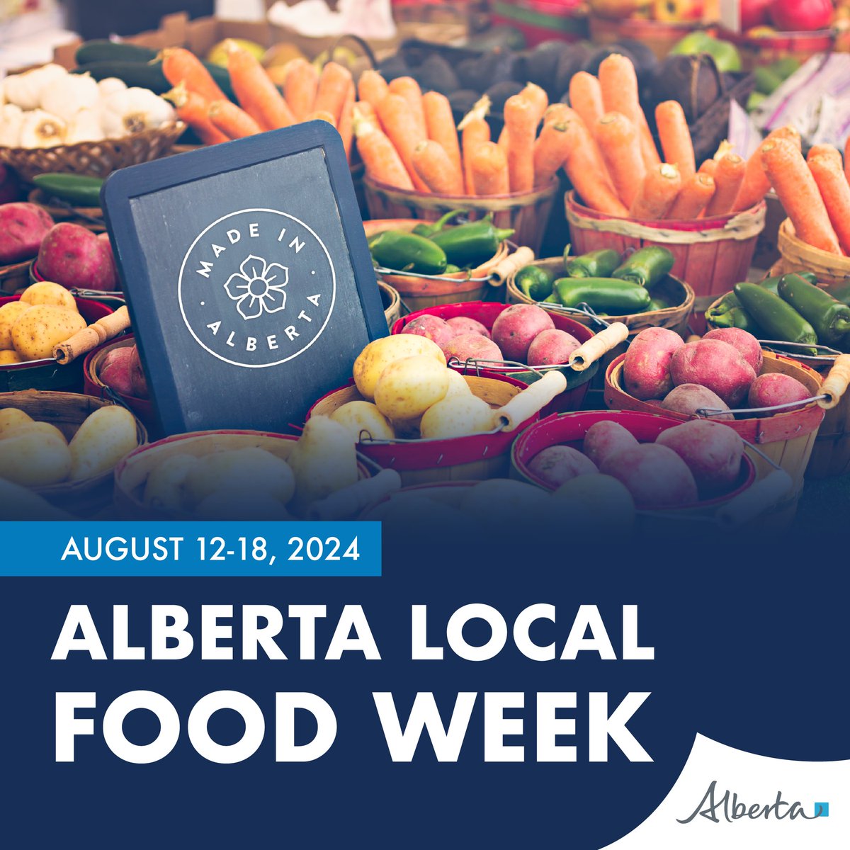 August 12-18 is Local Food Week! 

Whether you're visiting a Farmers’ Markets, a U-Pick farm or <a href="/OpenFarmDays/">Open Farm Days</a>, this week is a chance to learn where your food comes from and the importance of local farming.

Read my full statement here: alberta.ca/release.cfm?xI…