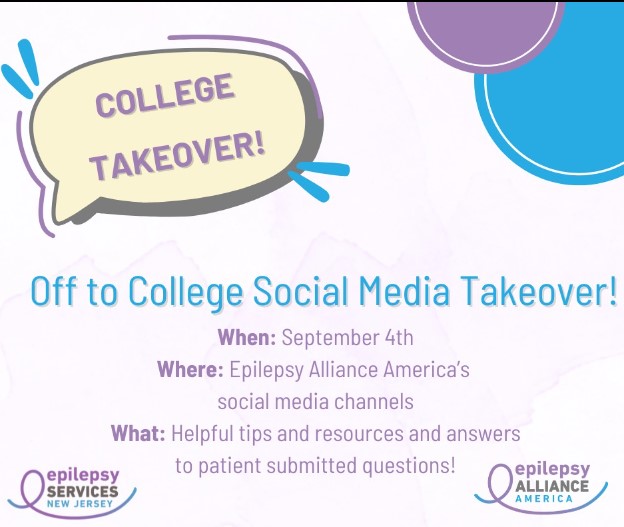 EAA and ESNJ are dedicating a whole day to answering patient-submitted questions about being a college student with epilepsy!
Tune into their social media channels and learn from a neurologist how you can have a safe and successful school year!
If you have questions DM them!