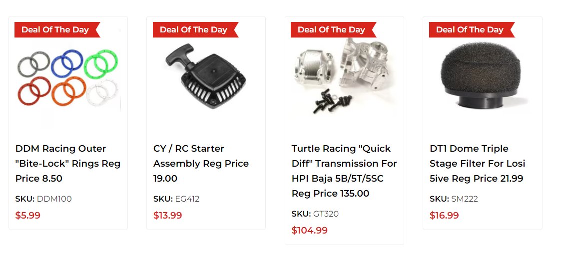 DDM Deal of the Day for 8/10-11-24! DT1 Dome filter DDM Bitelock rings CY pull starter Turtle Racing quick diffs