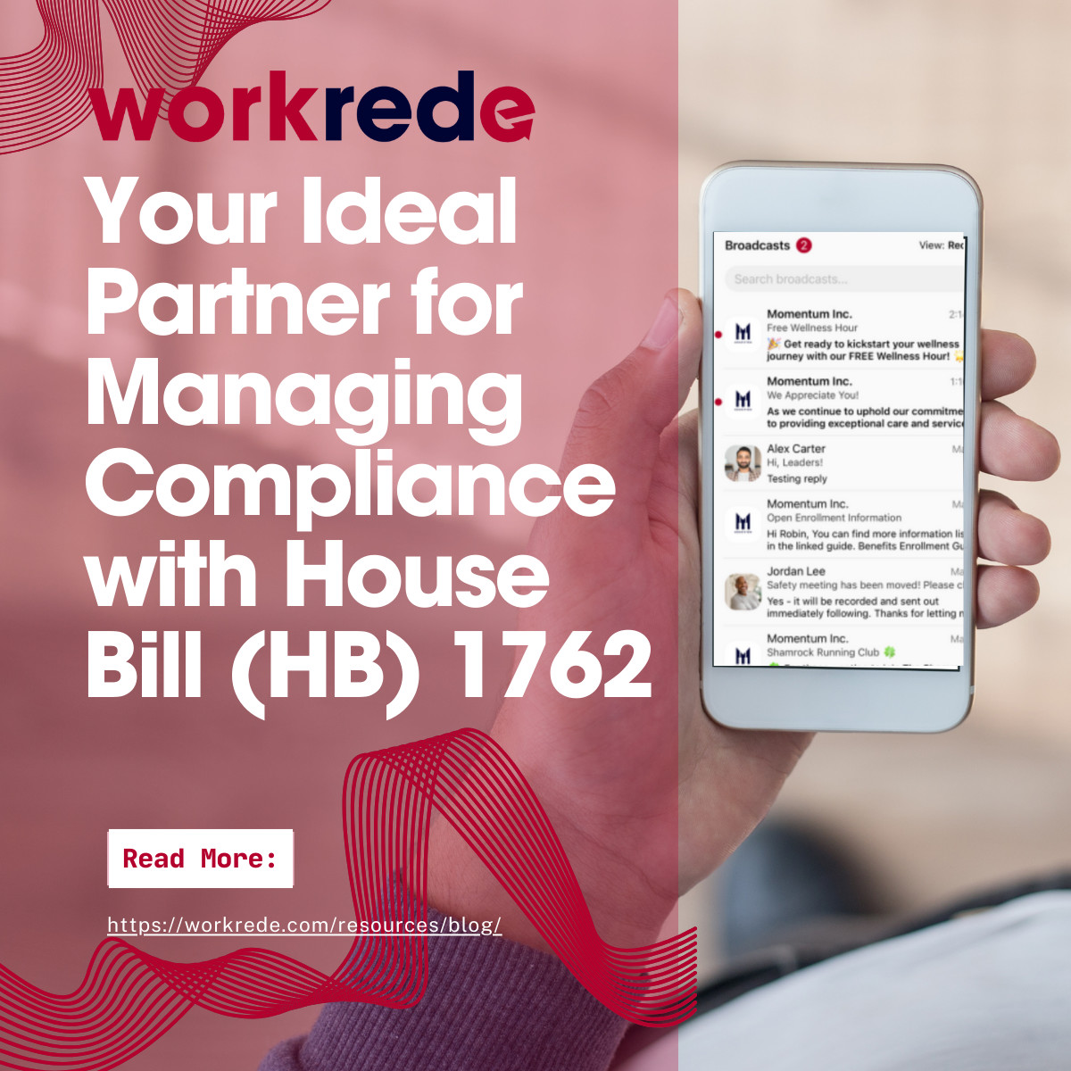 redeapp's tweet image. New laws on worker safety and monitoring are here. How will your company stay compliant? Workrede&apos;s mobile platform simplifies the process.

Read more about how we&apos;re helping partners navigate WA&apos;s HB 1762: bit.ly/4fC3dkm
#Compliance #HB1762