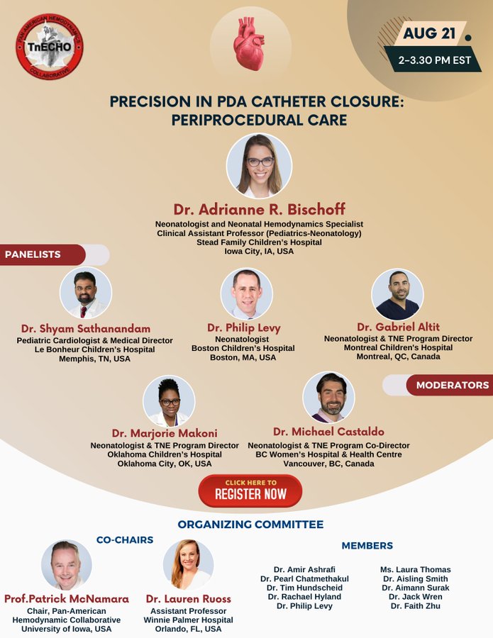 Adrianne R Bischoff (@arbischoff) on Twitter photo Join us on August 21 @ 2pm ET for the next International Neonatal Hemodynamics Webinar: Precision in PDA Catheter Closure: Periprocedural Care <a href="/NeoHemodynamics/">Neonatal Hemodynamics Research Centre</a> #neoTwitter #neohemodynamics Register: form.jotform.com/220336877466970 Join us on August 21 @ 2pm ET for the next International Neonatal Hemodynamics Webinar: Precision in PDA Catheter Closure: Periprocedural Care <a href="/NeoHemodynamics/">Neonatal Hemodynamics Research Centre</a> #neoTwitter #neohemodynamics Register: form.jotform.com/220336877466970