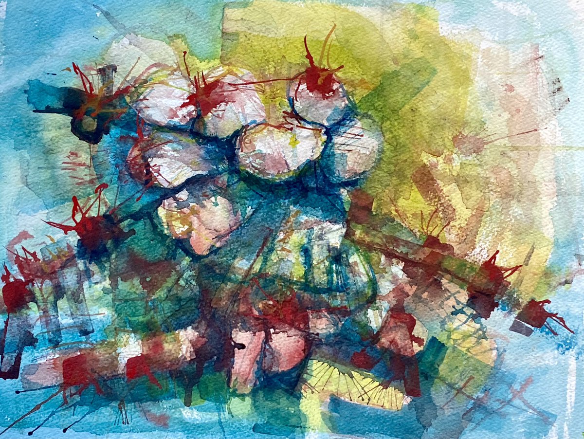 Work in progress #abstractart Nu kommt de aap uit de mauw....