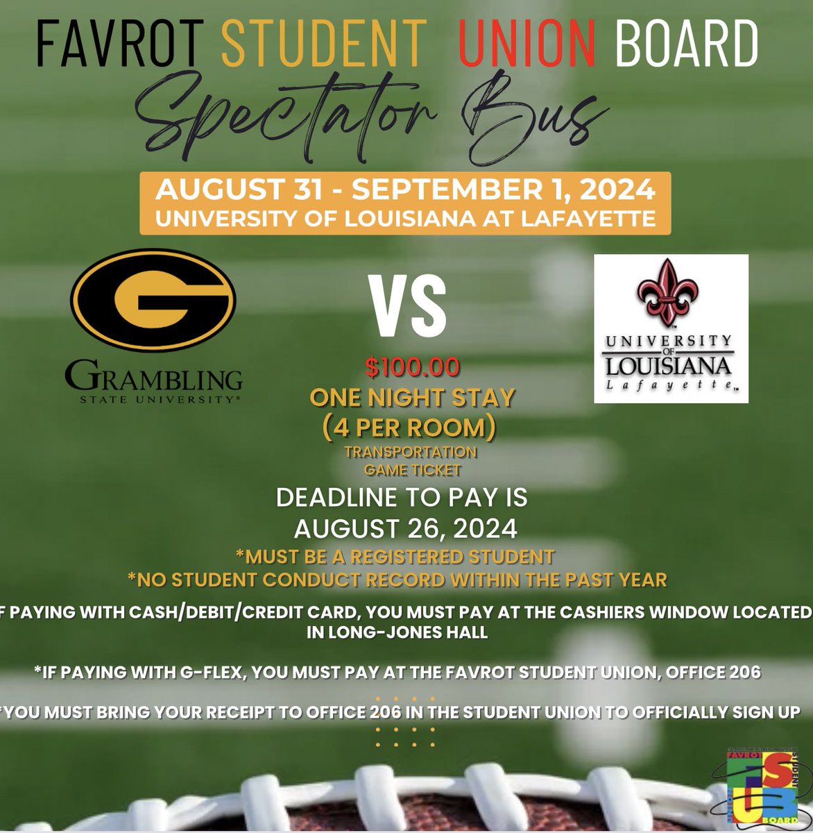 #gramfam🐯 Are you ready for the first football game of the season? 🏈Go purchase your ticket at the cashiers office located in Long Jones Hall!
Be sure to bring your receipt to Ms.Paynes office located in the student union room 206!
