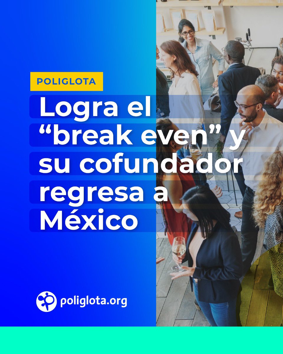 ¡Queremos reconocer a Poliglota startup del portafolio de nuestro fondo #CLIN! 👏🚀

👉 Hace algunos días, la startup hizo noticia por haber logrado el "break even", es decir, el punto de equilibrio. Al cierre de 2023 obtuvieron números azules y los ingresos superaron los costos.