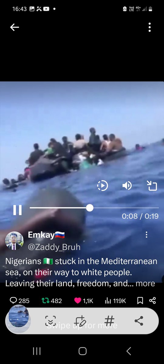 Mampulii's tweet photo. @Harriso52726643 Keep on trying to japa and see we you end up,the sea will swallow you alive.Following white people you hate somuch https://t.co/BZ300InKF7