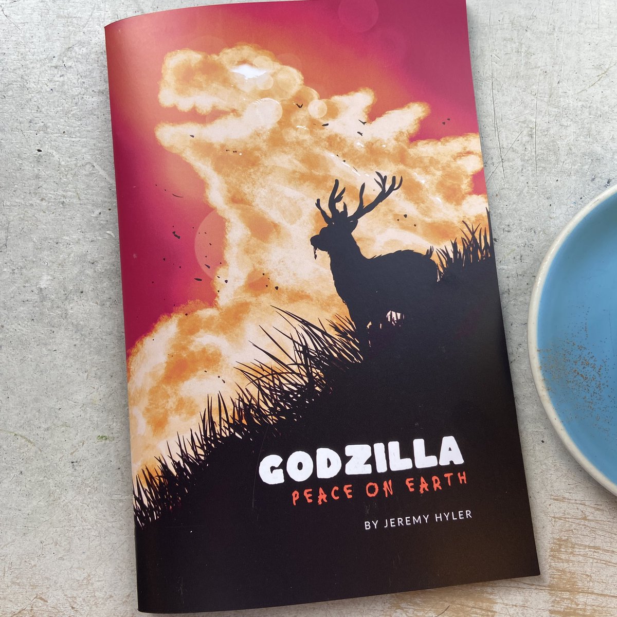 KineticRadio's tweet photo. @jeremyhyler ‘s new book Godzilla: Peace on Earth is something to behold. Jeremy’s writing punches you in the gut with emotions and his honest line work makes me want to hit the table to get better. 
Read this, now. https://t.co/OgjO11SLqA