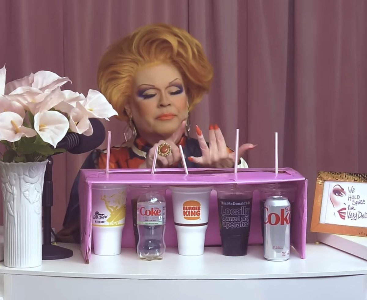 this week’s Very Delta beginning with a 15 minute blind taste test of different diet cokes with her correctly guessing which fast food establishment each came from is exactly the kind of shit i sign up for