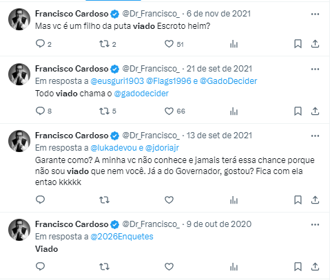 opaulomm's tweet image. O Francisco Cardoso, conselheiro federal de medicina eleito por São Paulo, apagou a conta dele no Twitter. 

Por coincidência, algumas horas antes, eu tirei esses prints aqui +