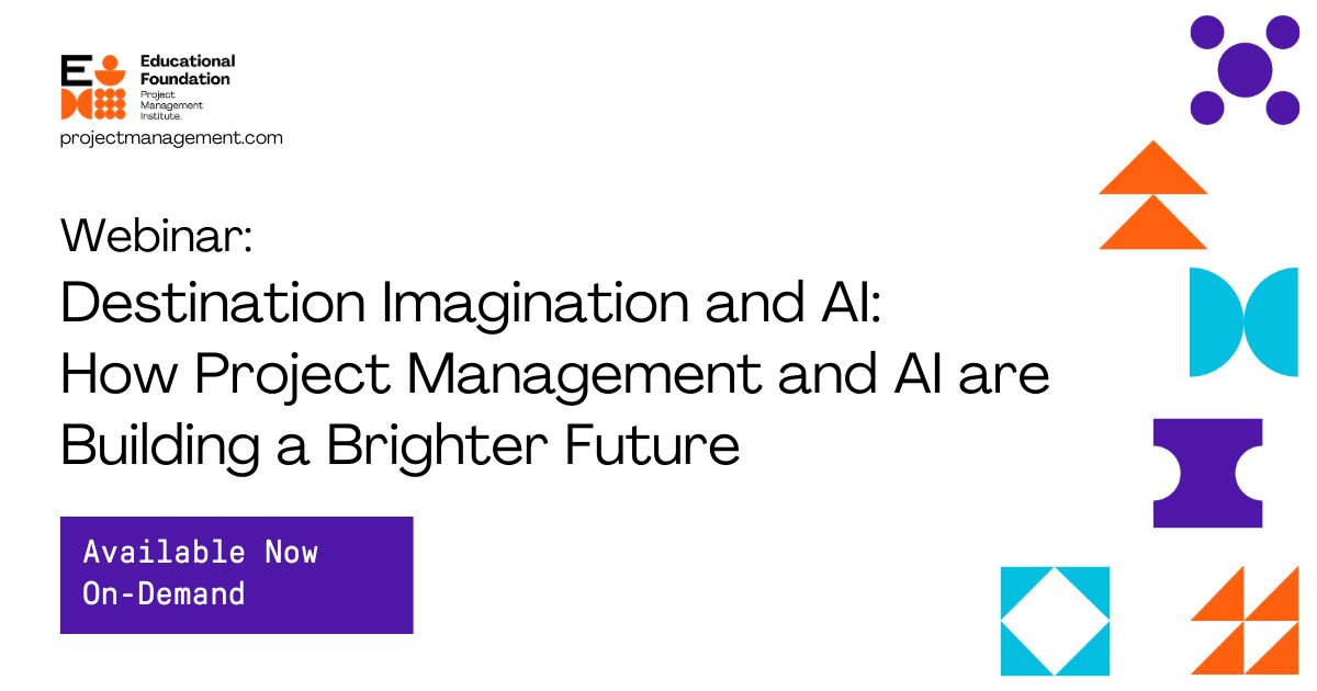 PMI Educ. Foundation (@pmief) on Twitter photo We know that #AI is going to have a big impact on the way we work. What does that mean for the next generation of project managers? Find out in our webinar with <a href="/IDODI/">Destination Imagination</a>: bit.ly/4dqEFcR We know that #AI is going to have a big impact on the way we work. What does that mean for the next generation of project managers? Find out in our webinar with <a href="/IDODI/">Destination Imagination</a>: bit.ly/4dqEFcR