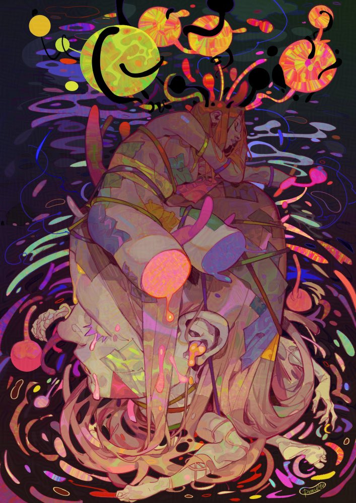 pixmilk's tweet image. Dissolving in dark waters ⚫️🟣🟠